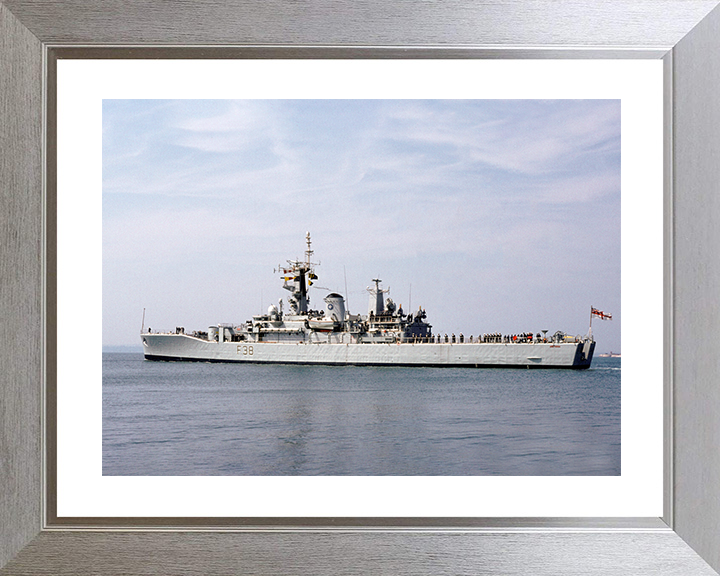 HMS Arethusa (F38) Royal Navy Leander Class Frigate Leaving Portsmouth Photo Print Wall Art Decor Posters, Prints, & Visual Artwork Hampshire Prints 10 x 8 Silver Frame Yes