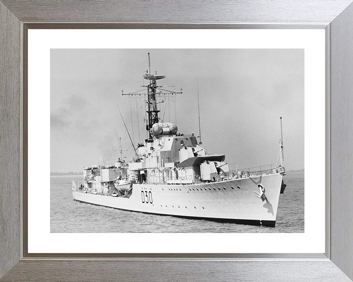HMS Carron (D30) Royal Navy C Class Destroyer Starboard Bow View Photo Print Wall Art Decor Posters, Prints, & Visual Artwork Hampshire Prints 10 x 8 Silver Frame Yes