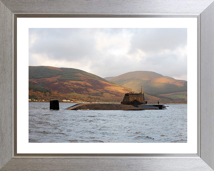 HMS Astute (S119) Photo Print - Starboard View 2009 - Royal Navy Astute Class Submarine Hampshire Prints 10 x 8 Silver Frame Yes