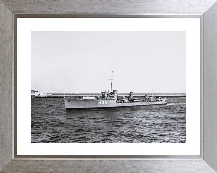 HMS Sesame (H35) Photo Print - At at sea 1932 - Royal Navy S Class Destroyer Posters, Prints, & Visual Artwork Hampshire Prints 10 x 8 Silver Frame Yes