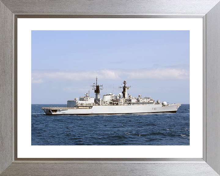 HMS Cumberland (F85) Royal Navy Type 22 Frigate Low Starboard Beam View Photo Print Wall Art Decor Posters, Prints, & Visual Artwork Hampshire Prints 10 x 8 Silver Frame Yes