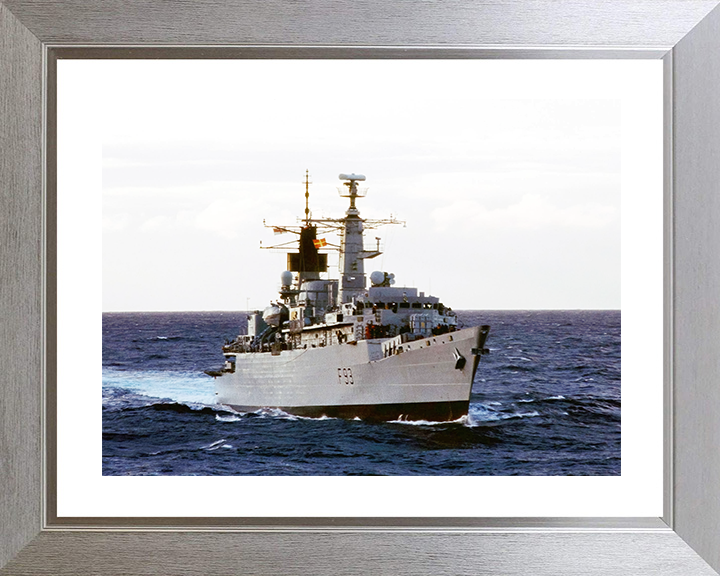 HMS Beaver (F93) Royal Navy Type 22 Frigate Starboard Bow View Photo Print Wall Art Decor Posters, Prints, & Visual Artwork Hampshire Prints 10 x 8 Silver Frame Yes