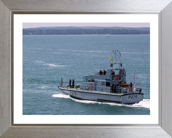 HMS Blazer (P279) Photo Print - At Sea 2022 - Royal Navy Archer Class P2000 Patrol Vessel Posters, Prints, & Visual Artwork Hampshire Prints 10 x 8 Silver Frame Yes