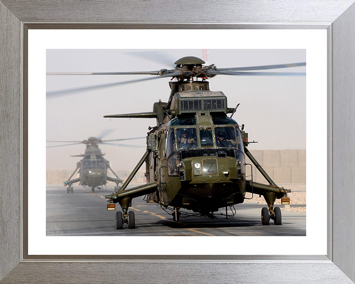 Sea King Mk4 Helicopter Take off from Camp Bastion 2011 Photo Print - Royal Navy Aircraft Posters, Prints, & Visual Artwork Hampshire Prints
