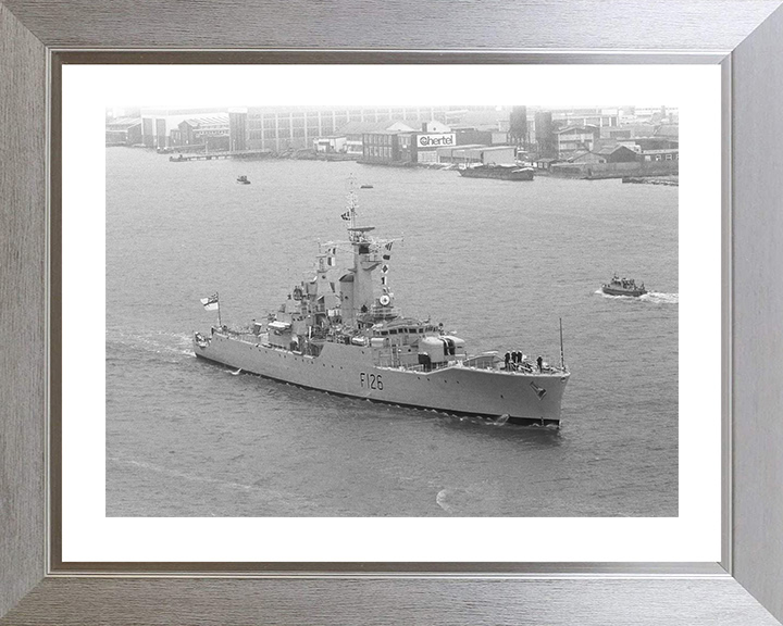 HMS Plymouth (F126) Photo Print - Amsterdam 1974 - Royal Navy Rothesay Class Frigate Hampshire Prints 10 x 8 Silver Frame Yes