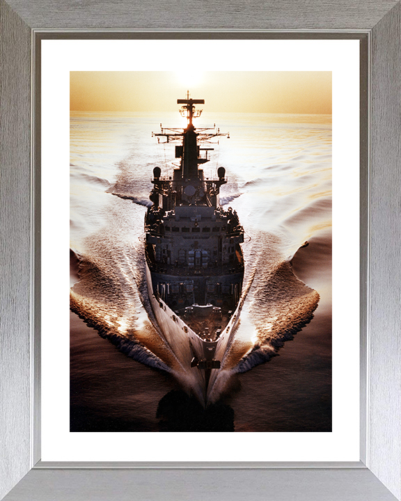 HMS Boxer (F92) Royal Navy Type 22 Frigate At Sunset 1997 Photo Print Wall Art Decor Posters, Prints, & Visual Artwork Hampshire Prints 10 x 8 Silver Frame Yes