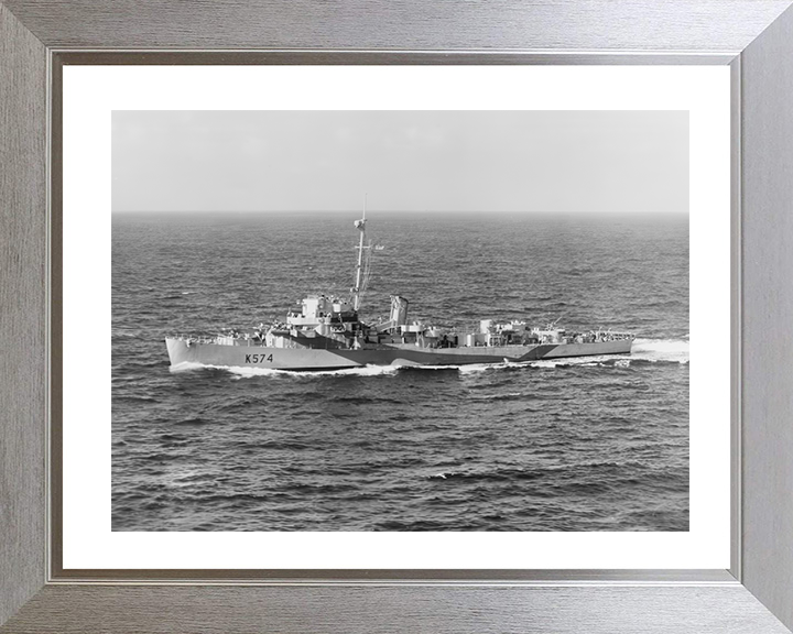 HMS Thornborough (K574) Photo Print - At Sea - Royal Navy Captain Class Frigate Hampshire Prints 10 x 8 Silver Frame Yes