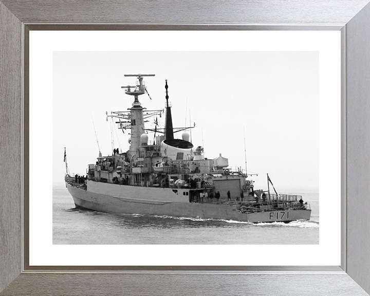 HMS Active (F171) Royal Navy Type 21 Frigate Port Quarter View Photo Print Wall Art Decor Posters, Prints, & Visual Artwork Hampshire Prints 10 x 8 Silver Frame Yes
