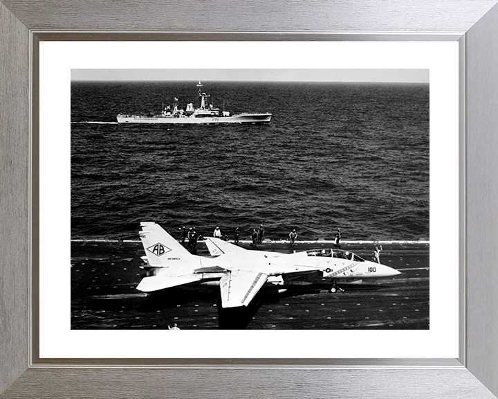 HMS Apollo (F70) Royal Navy Leander Class Frigate From A Carrier Photo Print Wall Art Decor Posters, Prints, & Visual Artwork Hampshire Prints 10 x 8 Silver Frame Yes