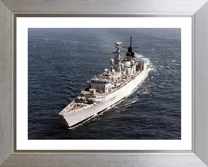 HMS London (F95) Photo Print - High Port Bow View - Royal Navy Type 22 Frigate Hampshire Prints 10 x 8 Silver Frame Yes