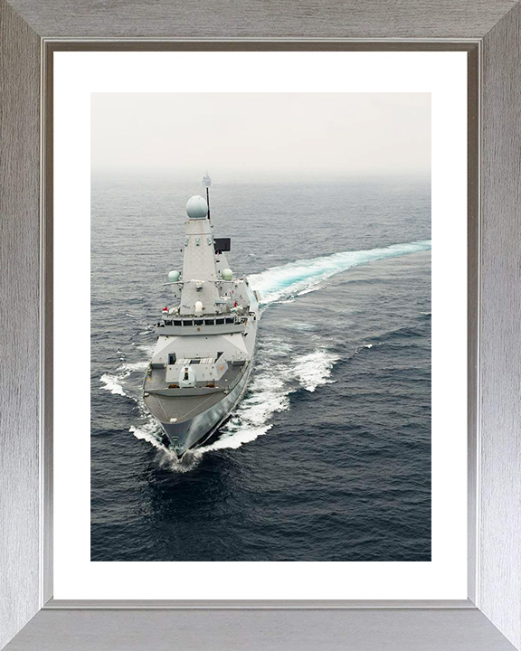 HMS Dauntless (D33) Royal Navy Type 45 Destroyer Turns To Port Portrait Photo Print Wall Art Decor Posters, Prints, & Visual Artwork Hampshire Prints 10 x 8 Silver Frame Yes