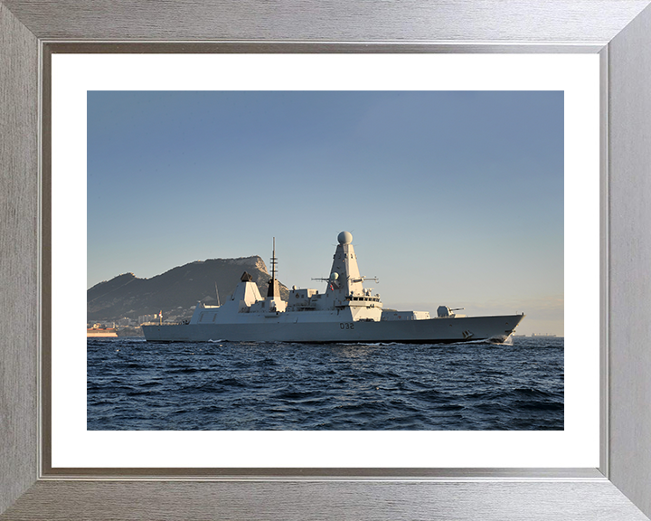 HMS Daring (D32) Photo Print - Off Gibraltar 2012 - Royal Navy Type 45 Destroyer Posters, Prints, & Visual Artwork Hampshire Prints 10 x 8 Silver Frame Yes