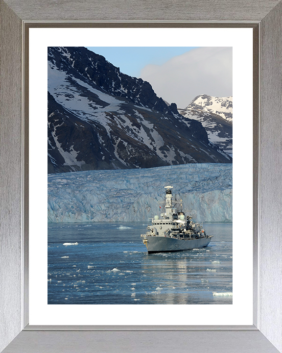 HMS Portland (F79) Photo Print - South Georgia 2010 - Royal Navy Type 23 Frigate Hampshire Prints 10 x 8 Silver Frame Yes