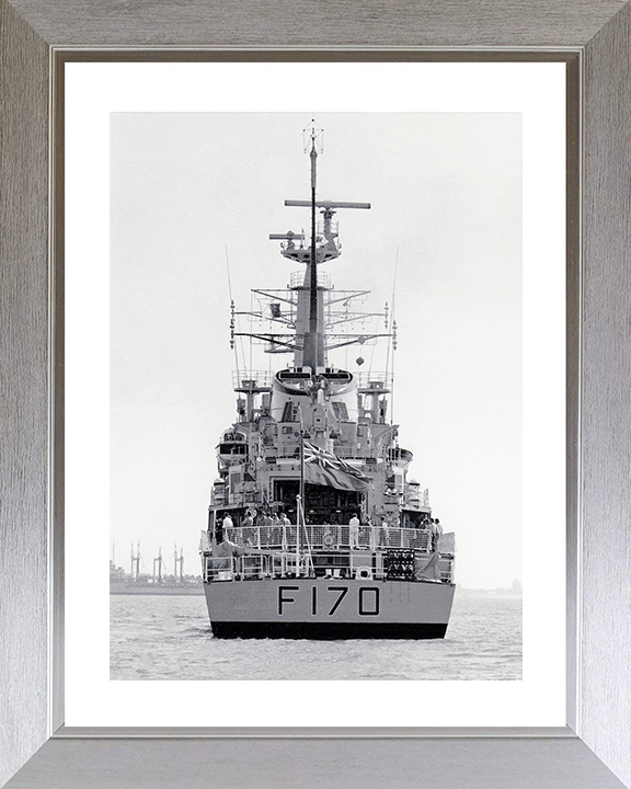 HMS Antelope (F170) Royal Navy Type 21 Frigate Stern View Photo Print Wall Art Decor Posters, Prints, & Visual Artwork Hampshire Prints 10 x 8 Silver Frame Yes