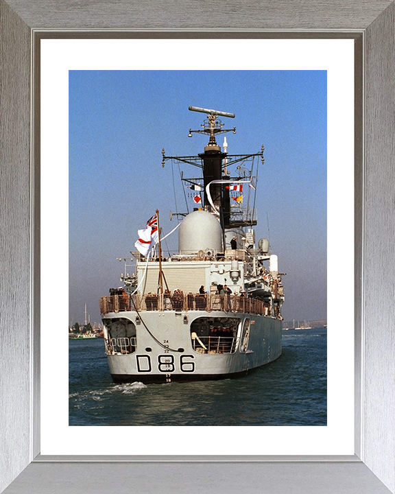 HMS Birmingham (D86) Royal Navy Type 42 Destroyer Pays Off 1999 Photo Print Wall Art Decor Posters, Prints, & Visual Artwork Hampshire Prints 10 x 8 Silver Frame Yes