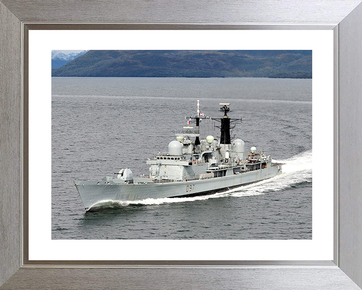 HMS Edinburgh (D97) Royal Navy Type 42 Destroyer Port Bow View Photo Print Wall Art Decor Posters, Prints, & Visual Artwork Hampshire Prints 10 x 8 Silver Frame Yes