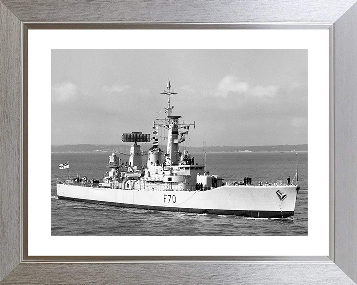 HMS Apollo (F70) Royal Navy Leander Class Frigate Starboard Bow View Photo Print Wall Art Decor Posters, Prints, & Visual Artwork Hampshire Prints 10 x 8 Silver Frame Yes