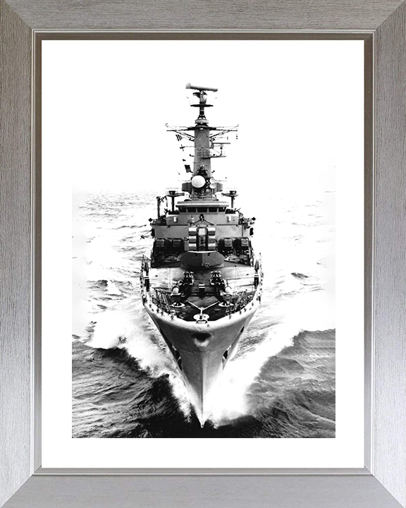HMS Scylla (F71) Photo Print - Bow View at Sea - Royal Navy Leander Class Frigate Posters, Prints, & Visual Artwork Hampshire Prints 10 x 8 Silver Frame Yes