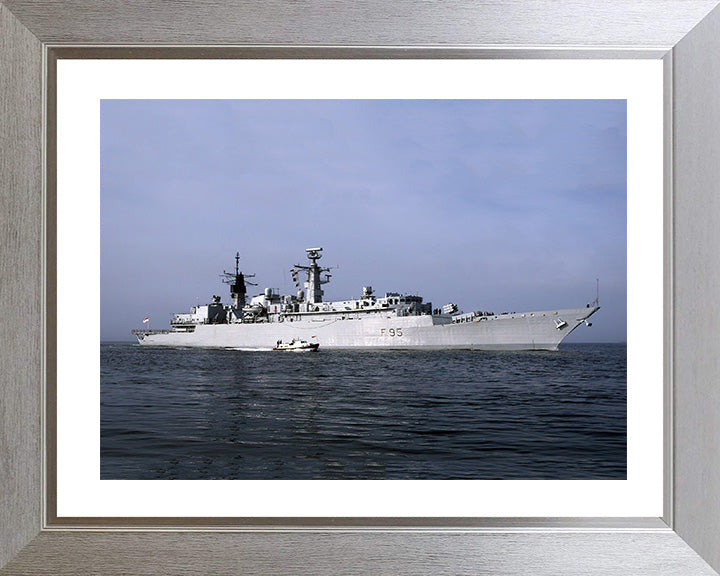 HMS London (F95) Photo Print - Starboard View - Royal Navy Type 22 Frigate Hampshire Prints 10 x 8 Silver Frame Yes