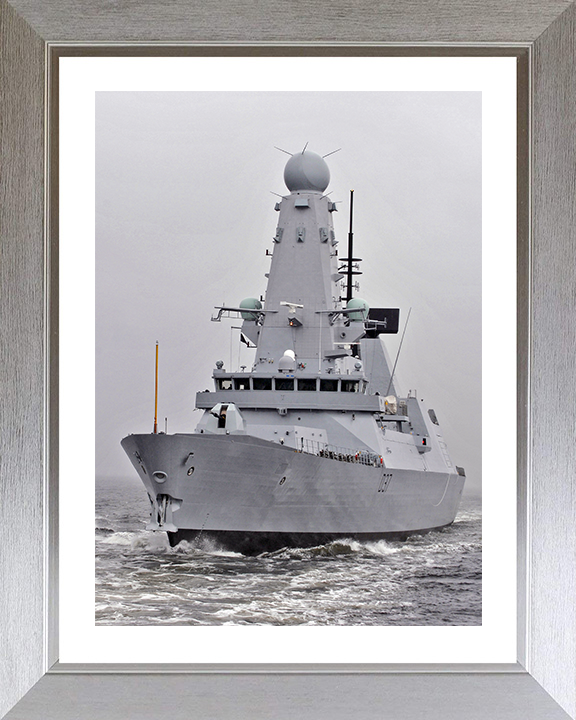 HMS Duncan (D37) Photo Print - Sea Trials - Royal Navy Type 45 Destroyer Hampshire Prints 10 x 8 Silver Frame Yes