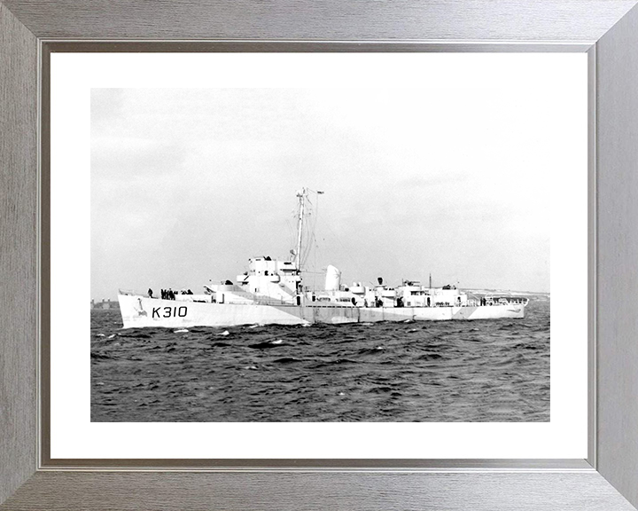 HMS Bayntun (K310) Royal Navy Captain Class Frigate Port Side View Photo Print Wall Art Decor Posters, Prints, & Visual Artwork Hampshire Prints 10 x 8 Silver Frame Yes