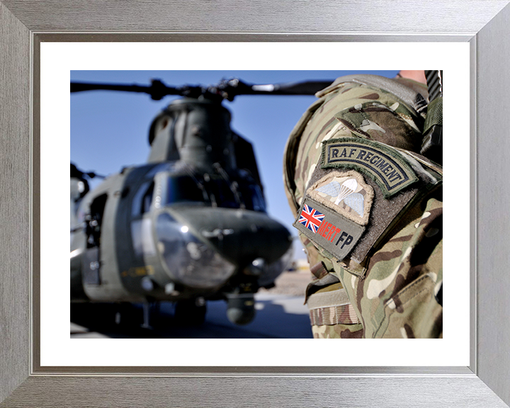 RAF Regiment MERT Force Protection badge Photo Print - Royal Air Force Hampshire Prints 10 x 8 Silver Frame Yes