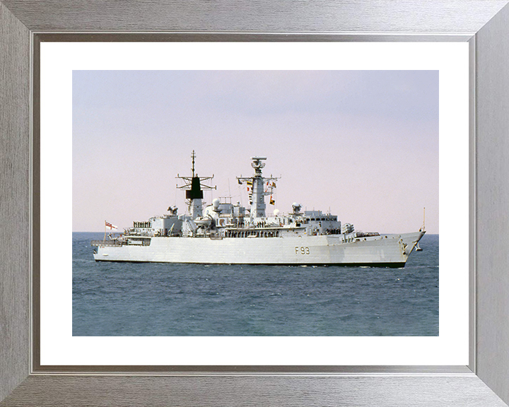 HMS Beaver (F93) Royal Navy Type 22 Frigate Entering Harbour Photo Print Wall Art Decor Posters, Prints, & Visual Artwork Hampshire Prints 10 x 8 Silver Frame Yes