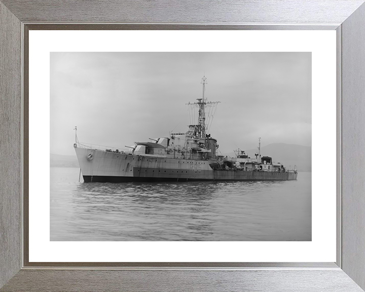 HMS Zenith (R95) Photo Print - At Anchor 1944 - Royal Navy Z Class Destroyer Hampshire Prints 10 x 8 Silver Frame Yes