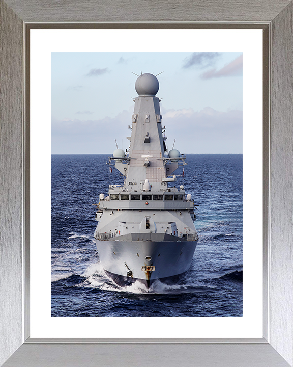 HMS Defender (D36) Royal Navy Type 45 Destroyer Underway Bow View Photo Print Wall Art Decor Posters, Prints, & Visual Artwork Hampshire Prints 10 x 8 Silver Frame Yes