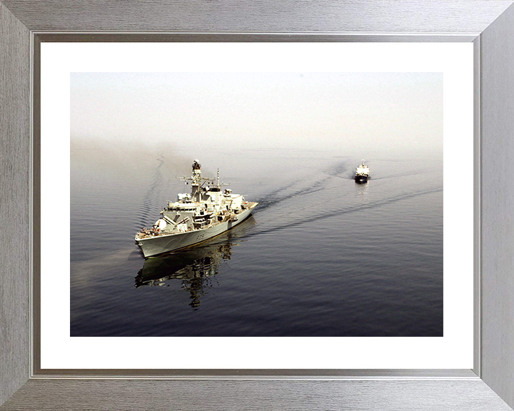HMS Portland (F79) Photo Print - At Sea 2002 - Royal Navy Type 23 Frigate Hampshire Prints 10 x 8 Silver Frame Yes