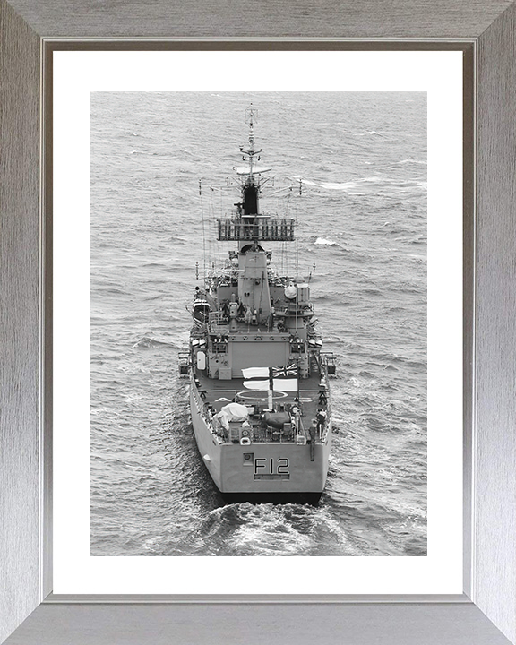 HMS Achilles (F12) Royal Navy Leander Class Frigate Photo Print Stern View Warship Wall Art Posters, Prints, & Visual Artwork Hampshire Prints 10 x 8 Silver Frame Yes