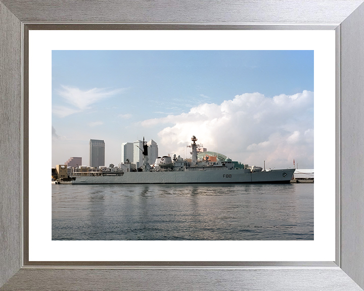 HMS Broadsword (F88) Royal Navy Type 22 Frigate Alongside Photo Print Wall Art Decor Posters, Prints, & Visual Artwork Hampshire Prints 10 x 8 Silver Frame Yes