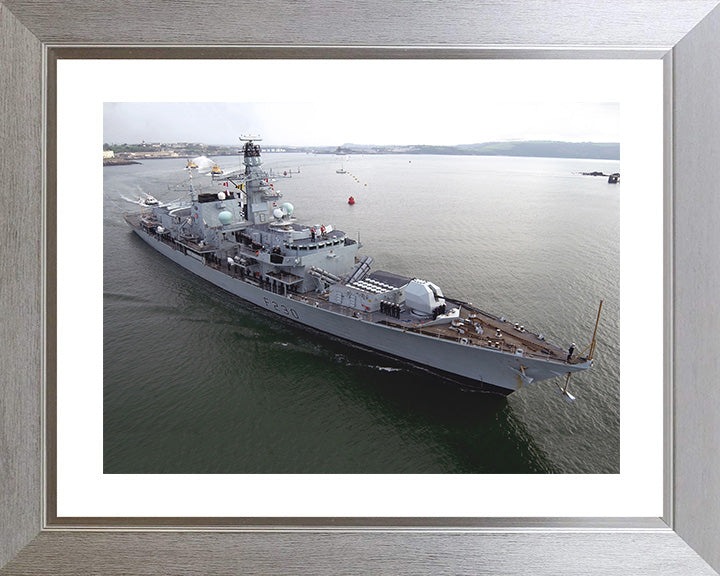 HMS Norfolk (F230) Photo Print - Entering Harbour - Royal Navy Type 23 Frigate Hampshire Prints 10 x 8 Silver Frame Yes