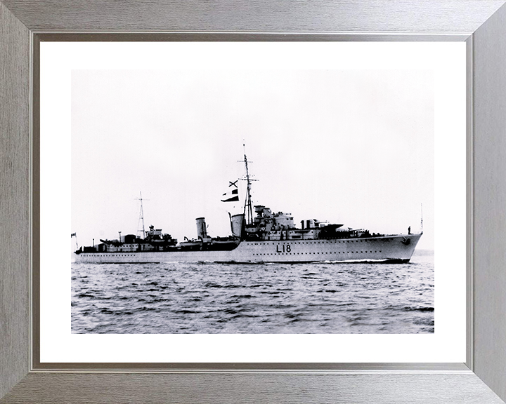 HMS Zulu (L18) Photo Print - at sea - Royal Navy Tribal Class Destroyer Posters, Prints, & Visual Artwork Hampshire Prints 10 x 8 Silver Frame Yes