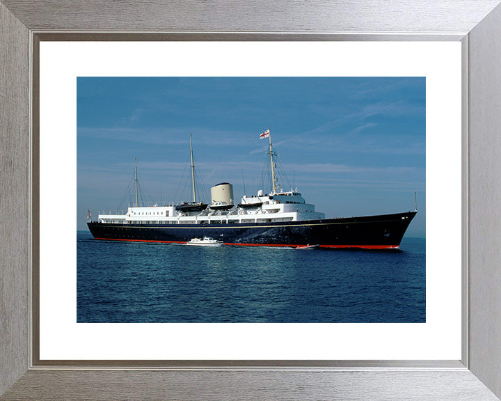 HMY Britannia Photo Print - Starboard View - Royal Navy - Royal Yacht Hampshire Prints 10 x 8 Silver Frame Yes