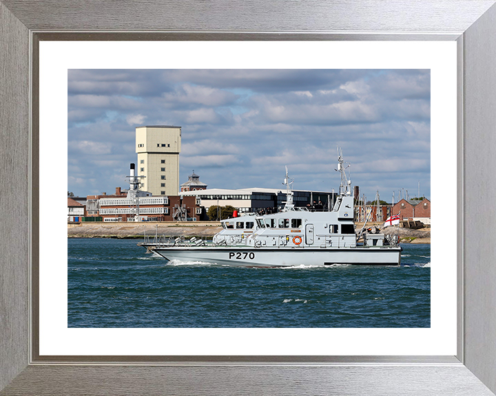 HMS Biter (P270) Photo Print - Leaving Portsmouth 2017 - Royal Navy Archer Class P2000 Patrol Vessel Posters, Prints, & Visual Artwork Hampshire Prints 10 x 8 Silver Frame Yes