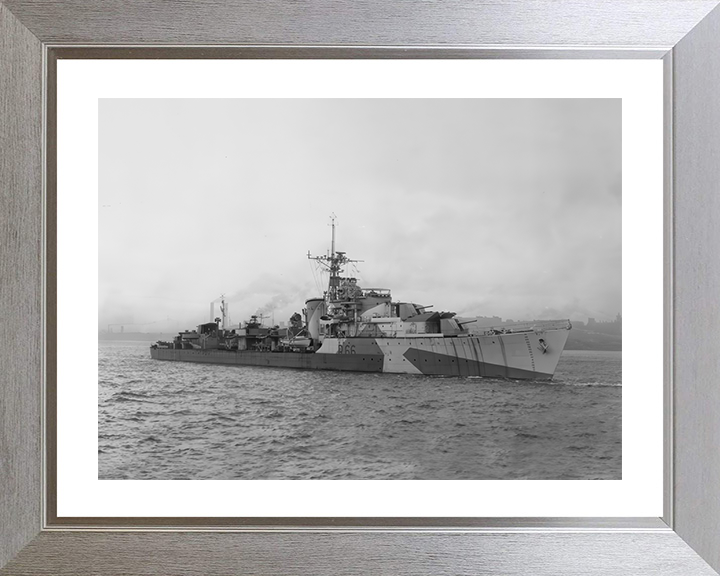 HMS Zambesi (R66) Photo Print - River Mersey 1944 - Royal Navy Z Class Destroyer Hampshire Prints 10 x 8 Silver Frame Yes