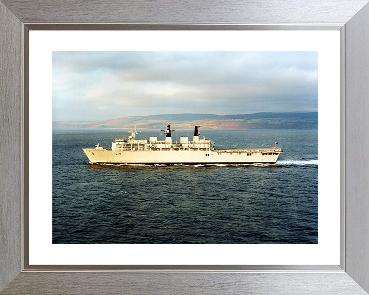 HMS Albion (L14) Royal Navy Albion Class Amphibious Ship During Trials 2002 Photo Print Wall Art Naval Decor Posters, Prints, & Visual Artwork Hampshire Prints 10 x 8 Silver Frame Yes