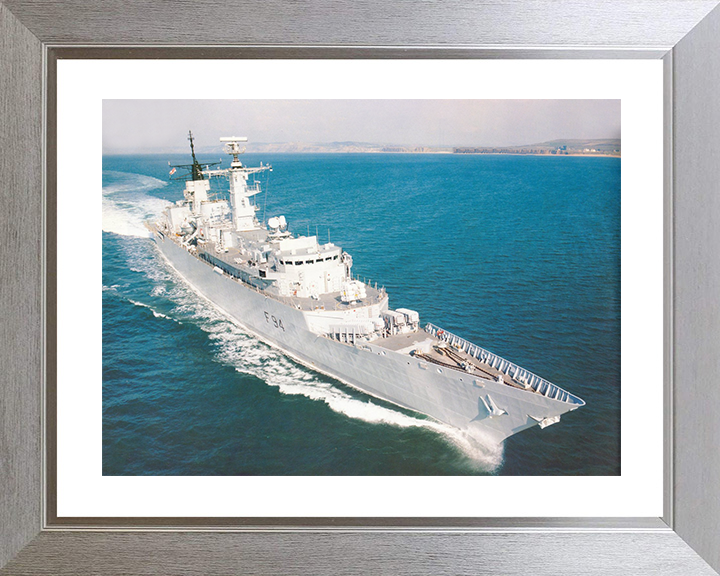 HMS Brave (F94) Royal Navy Type 22 Frigate High Starboard Bow View Photo Print Wall Art Decor Posters, Prints, & Visual Artwork Hampshire Prints 10 x 8 Silver Frame Yes