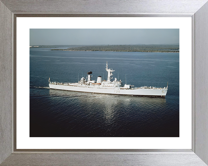 HMS Cleopatra (F28) Royal Navy Leander Class Frigate High Starboard Beam View Photo Print Wall Art Decor Posters, Prints, & Visual Artwork Hampshire Prints 10 x 8 Silver Frame Yes