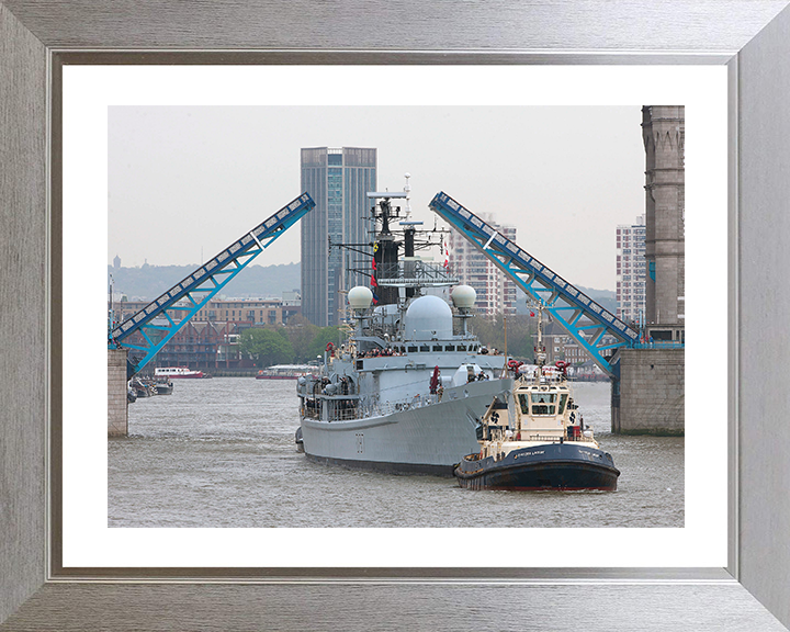 HMS Edinburgh (D97) Photo Print - Tower Bridge 2013 - Royal Navy Type 42 Destroyer Hampshire Prints 10 x 8 Silver Frame Yes