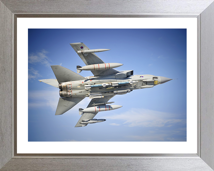 RAF Tornado GR4 in Flying Photo Print - Royal Air Force Aircraft Hampshire Prints 10 x 8 Silver Frame Yes