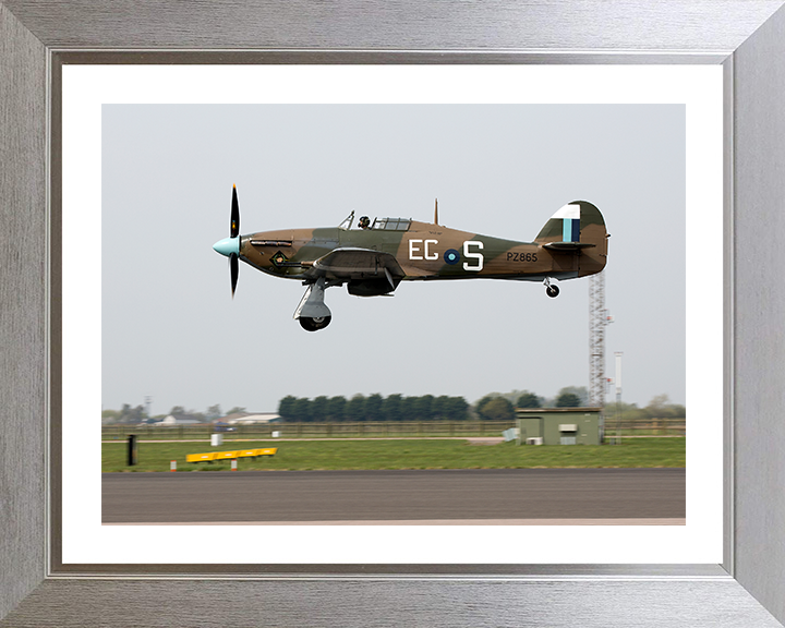 RAF Hurrincane Mk IIC RAF Conningsby Photo Print - Royal Air Force Aircraft Hampshire Prints 10 x 8 Silver Frame Yes