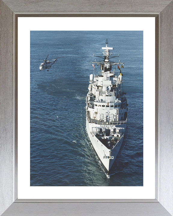 HMS Coventry (F98) Royal Navy Type 22 Frigate With Helicopter Photo Print Wall Art Decor Posters, Prints, & Visual Artwork Hampshire Prints 10 x 8 Silver Frame Yes