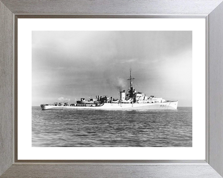 HMS Avon (K97) Royal Navy River Class Frigate Starboard Side View Photo Print Wall Art Decor Posters, Prints, & Visual Artwork Hampshire Prints 10 x 8 Silver Frame Yes