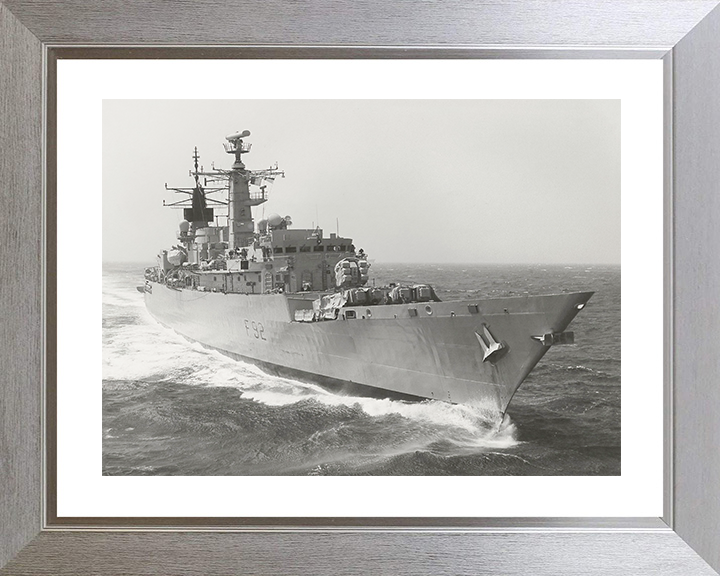 HMS Boxer (F92) Royal Navy Type 22 Frigate In Black and White Photo Print Wall Art Decor Posters, Prints, & Visual Artwork Hampshire Prints 10 x 8 Silver Frame Yes