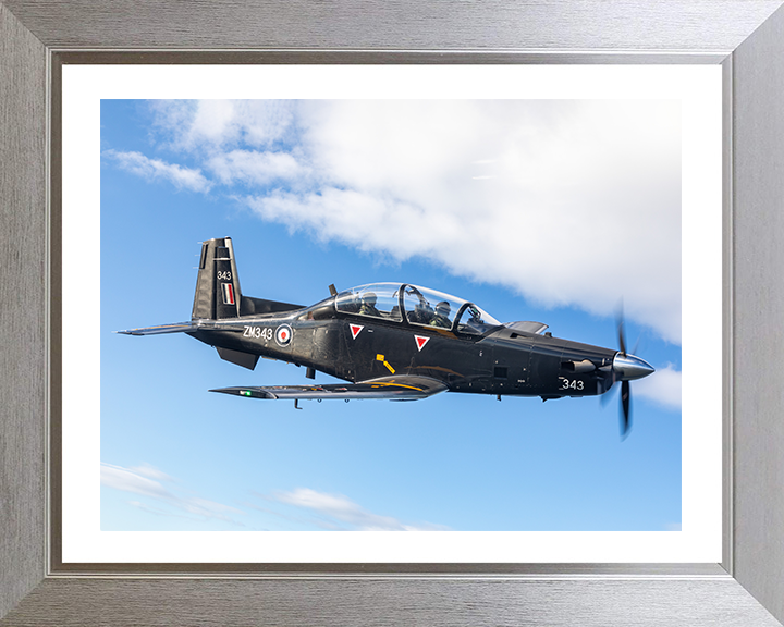 RAF Texan Aircraft in flight Photo Print - Royal Air Force Aircraft Hampshire Prints 10 x 8 Silver Frame Yes