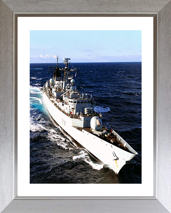 HMS Chatham (F87) Royal Navy Type 22 Frigate High Bow View Photo Print Wall Art Decor Posters, Prints, & Visual Artwork Hampshire Prints 10 x 8 Silver Frame Yes