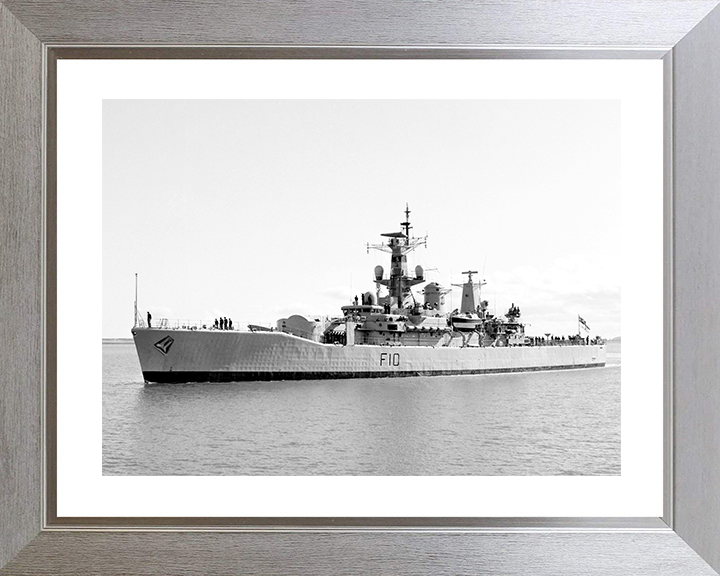 HMS Aurora (F10) Royal Navy Leander Class Frigate Entering Harbour Photo Print Wall Art Decor Posters, Prints, & Visual Artwork Hampshire Prints 10 x 8 Silver Frame Yes