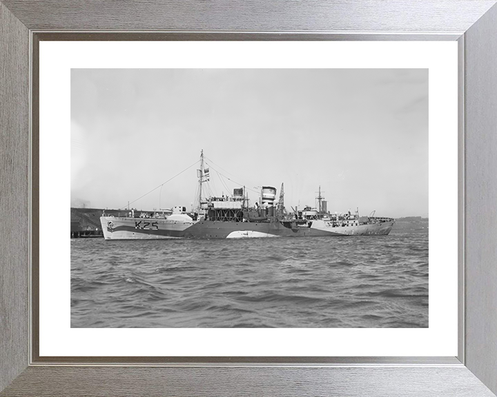 HMS Azalea (K25) Royal Navy Flower Class Corvette Port Side View Photo Print Wall Art Decor Posters, Prints, & Visual Artwork Hampshire Prints 10 x 8 Silver Frame Yes